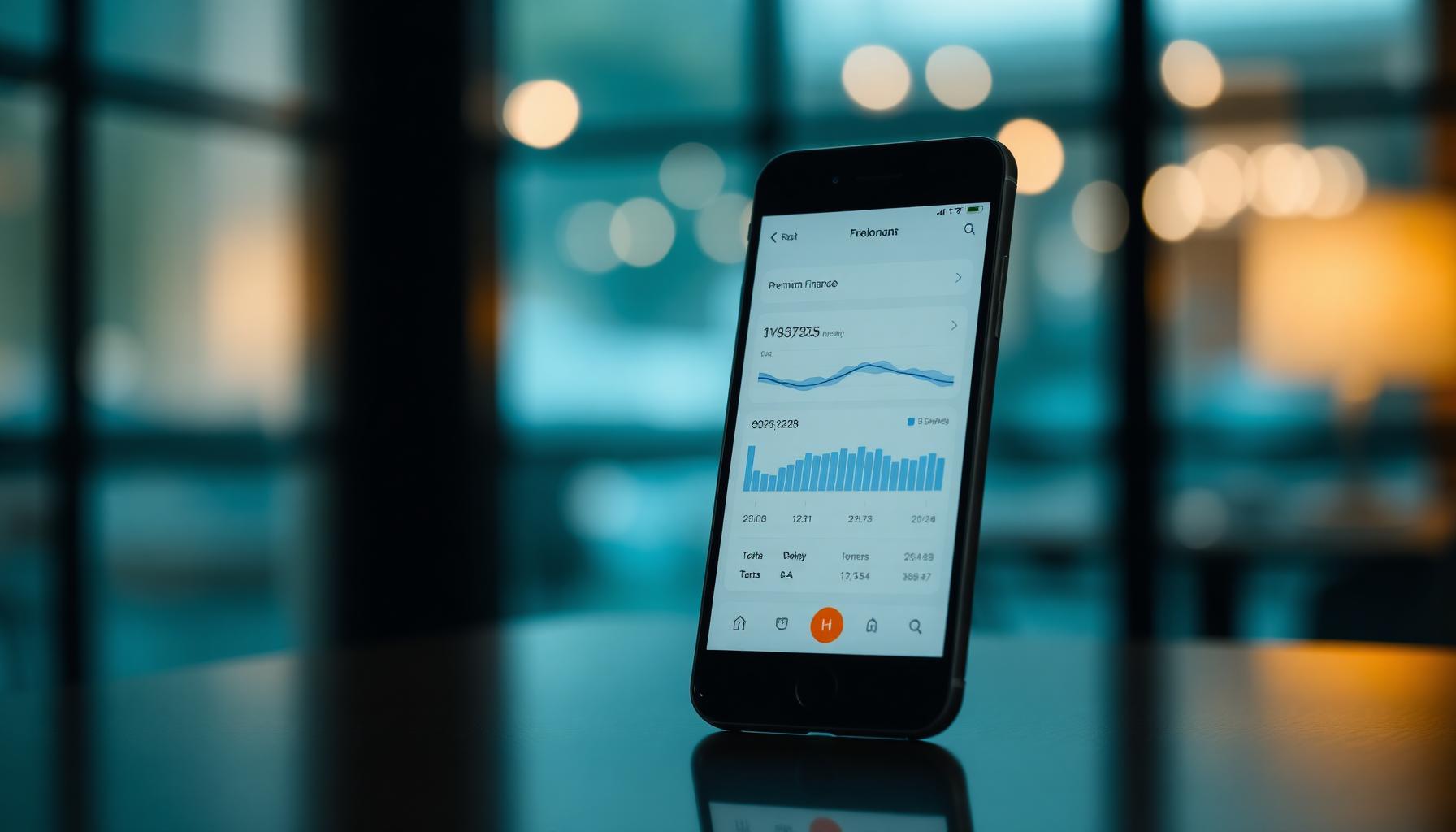 Hero-Frame des fertigen KI-Films für Finanzen: Skyline in der blauen Stunde mit Premium-Bank-Hero
